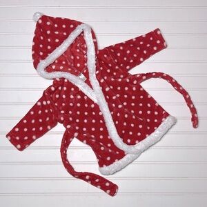HUDSON BABY EUC Girls Super Soft Fuzy Polka Dot Winter Christmas Robe
